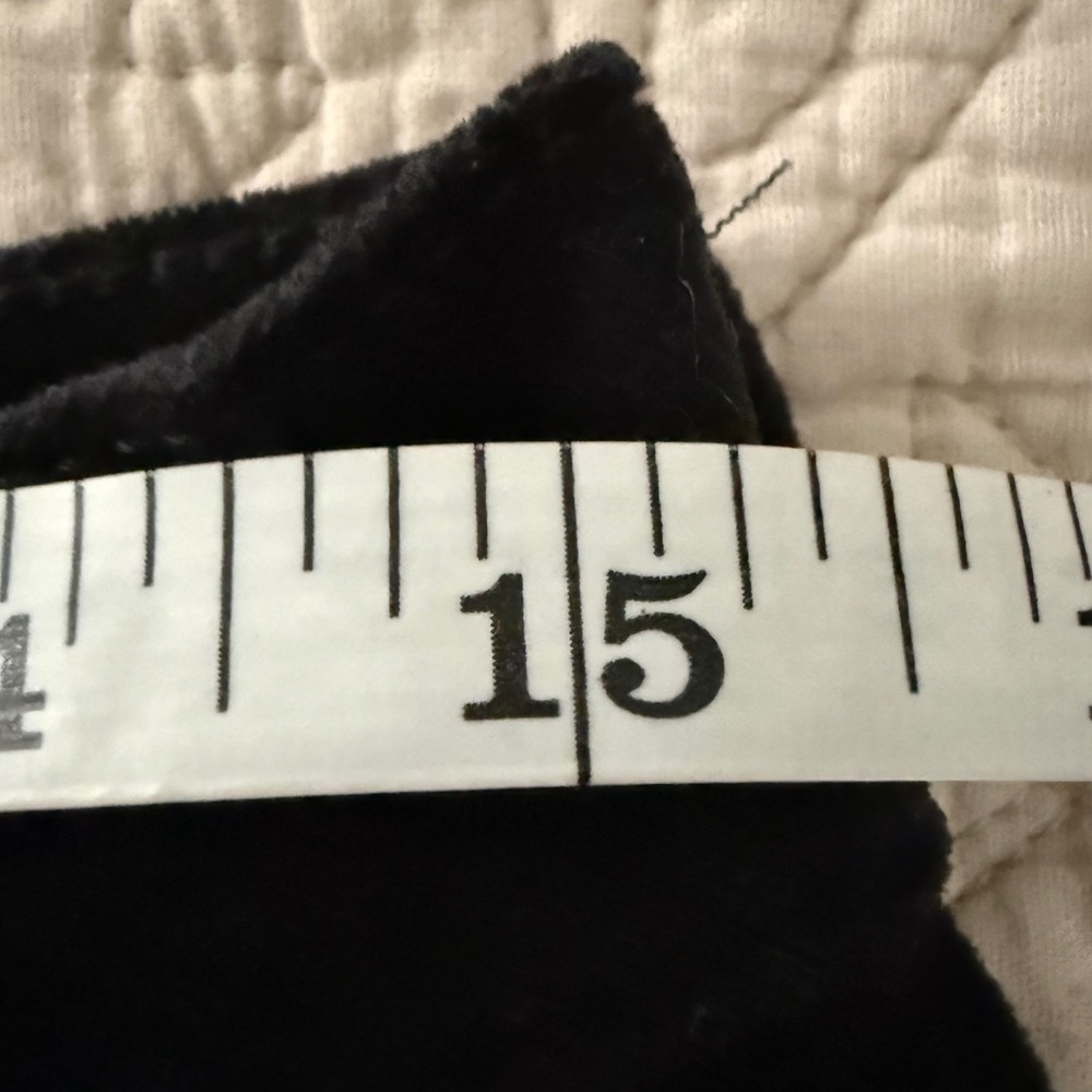 Gap High Rise Barrel Velvet Pants Womens 10 Short Black Tapered Wide Leg Holiday - Picture 8 of 9